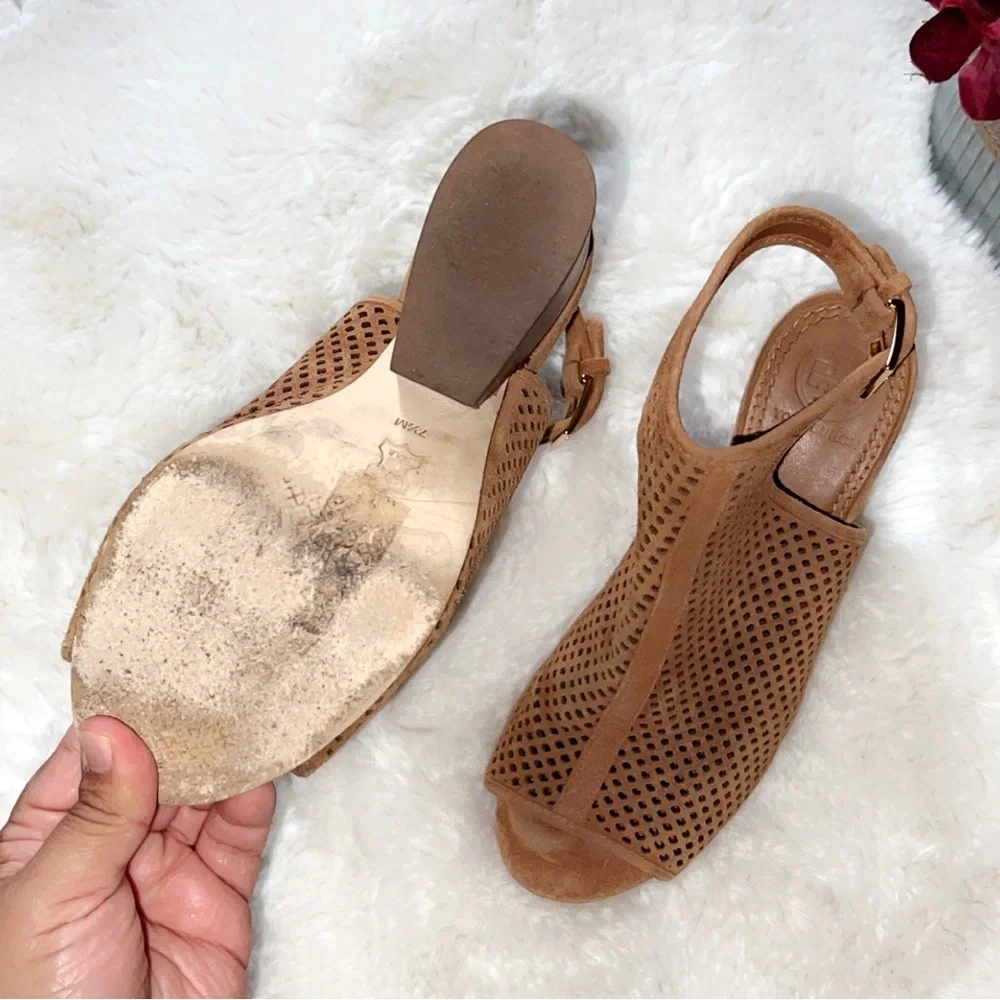 TORY BURCH Jesse Perforate Suede Ankle Bootie - Picture 9 of 10